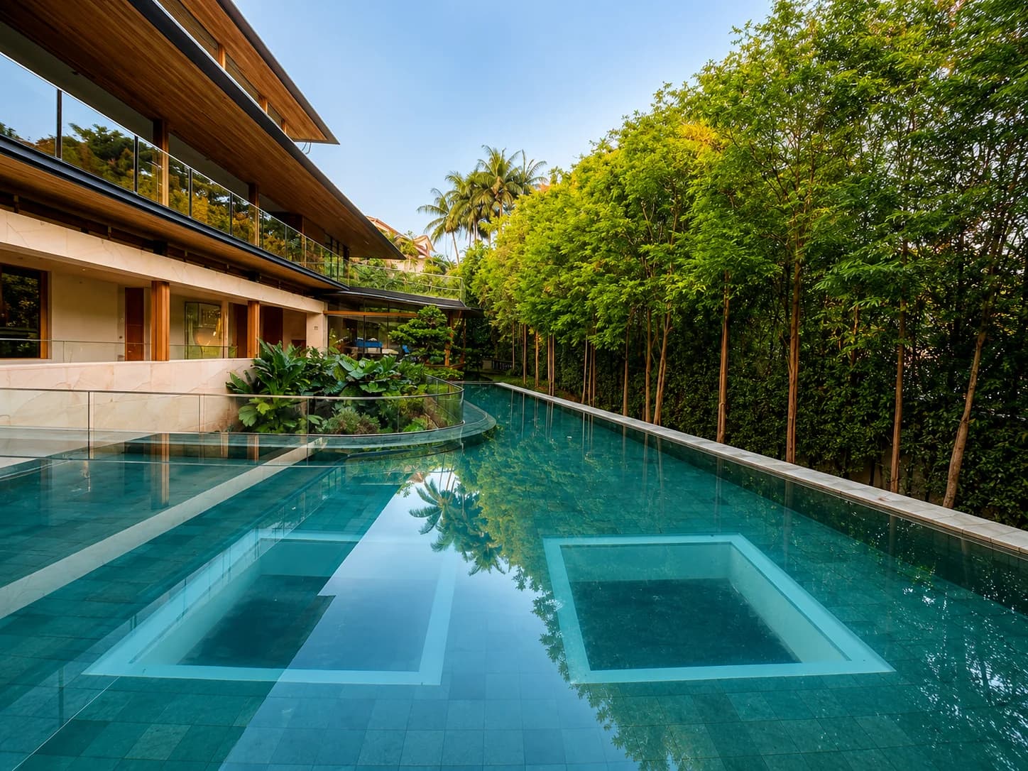 House off Cluny Road acrylic pool panel