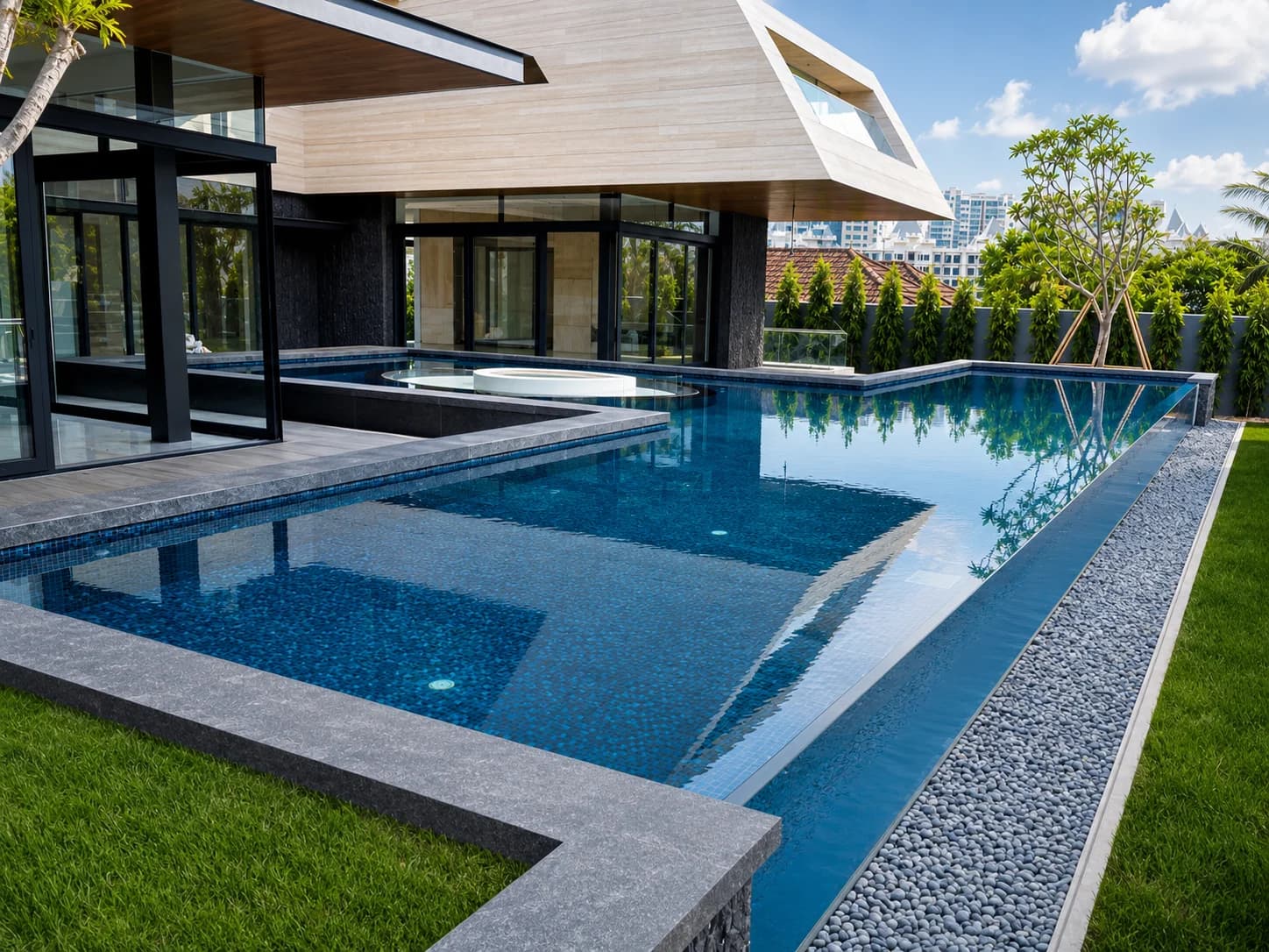 House off Sundridge Park Road acrylic pool panel