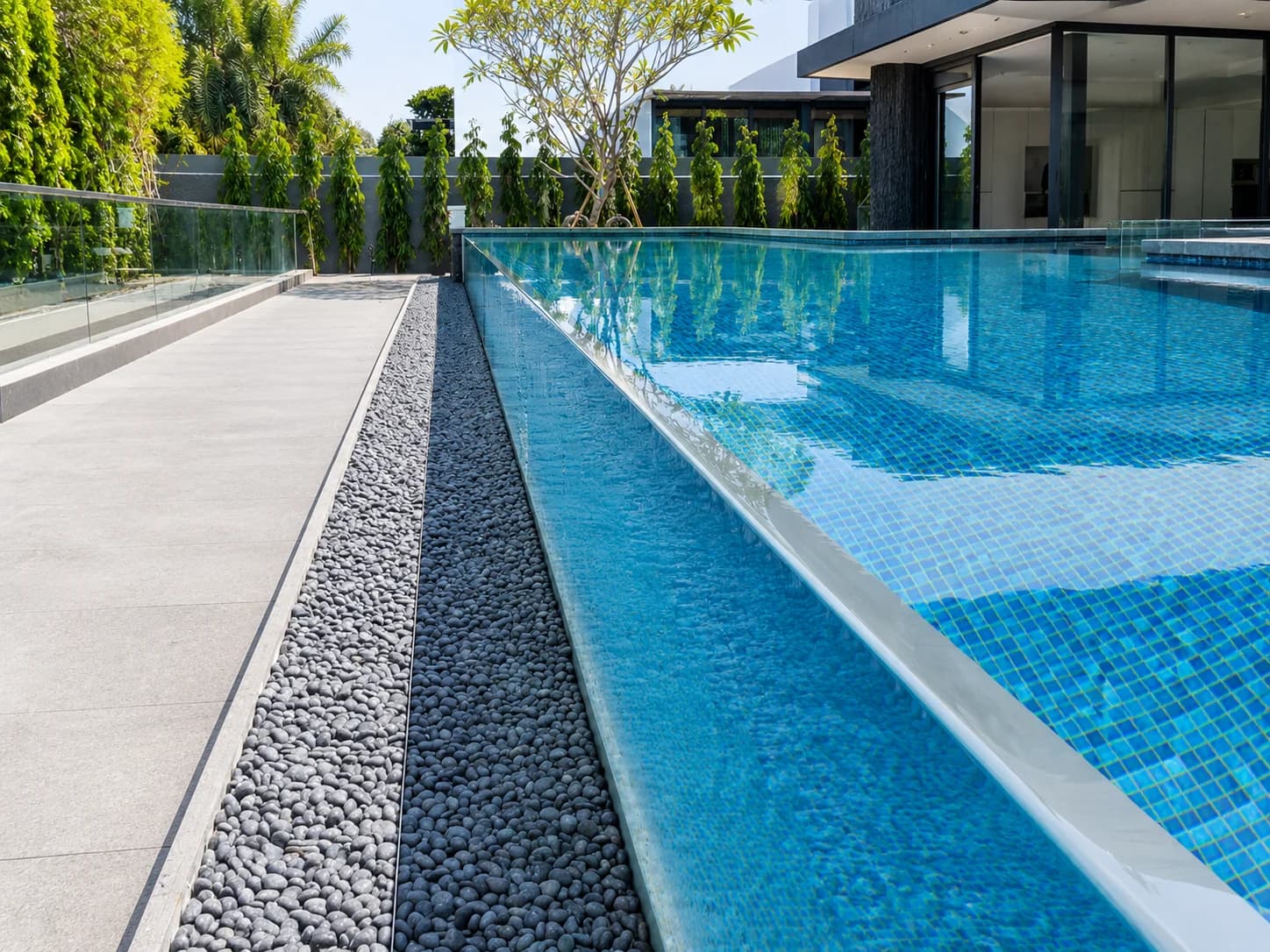House off Sundridge Park Road acrylic pool panel
