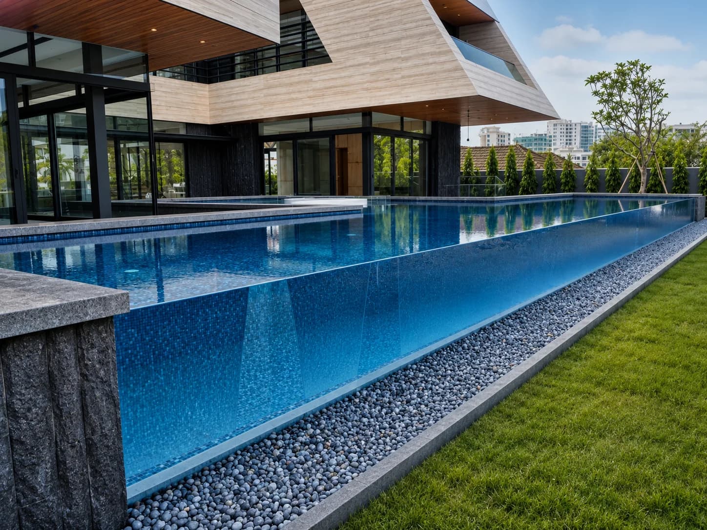 House off Sundridge Park Road acrylic pool panel