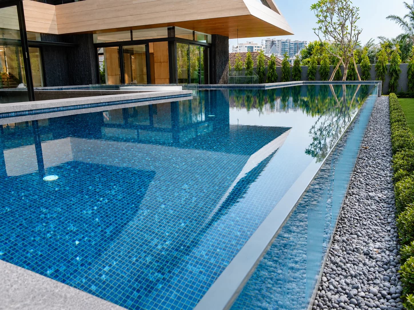 House off Sundridge Park Road acrylic pool panel