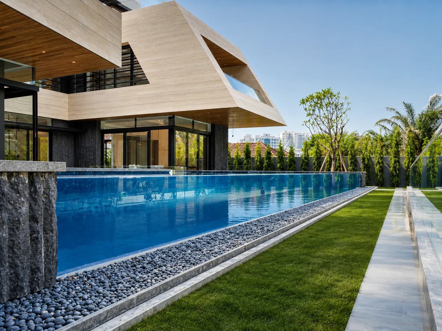 House off Sundridge Park Road acrylic pool panel