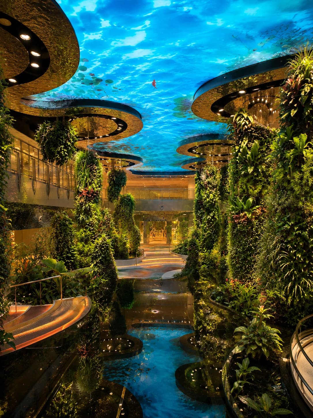 Changi Airport Terminal 2 Transit Hall Dreamscape acrylic installation