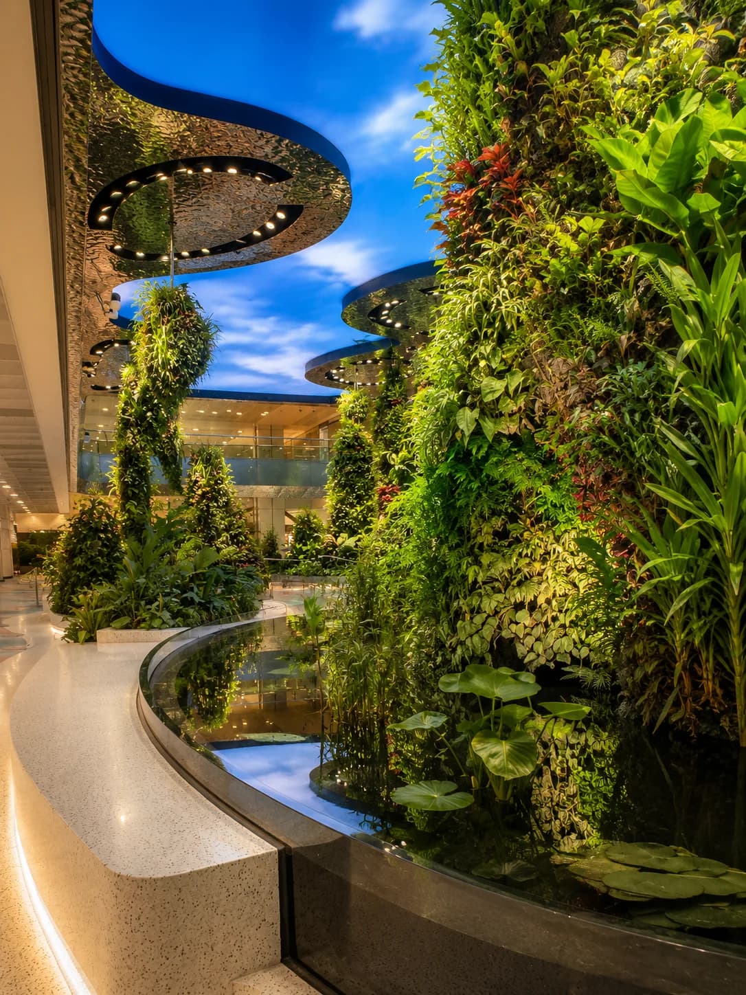 Changi Airport Terminal 2 Transit Hall Dreamscape acrylic installation
