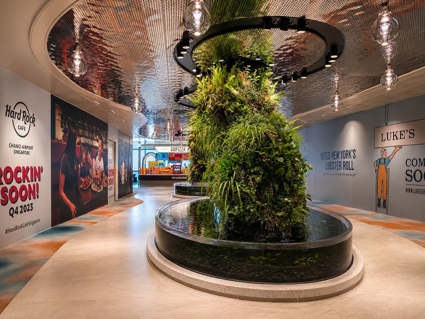 Changi Airport Terminal 2 Transit Hall Dreamscape acrylic installation