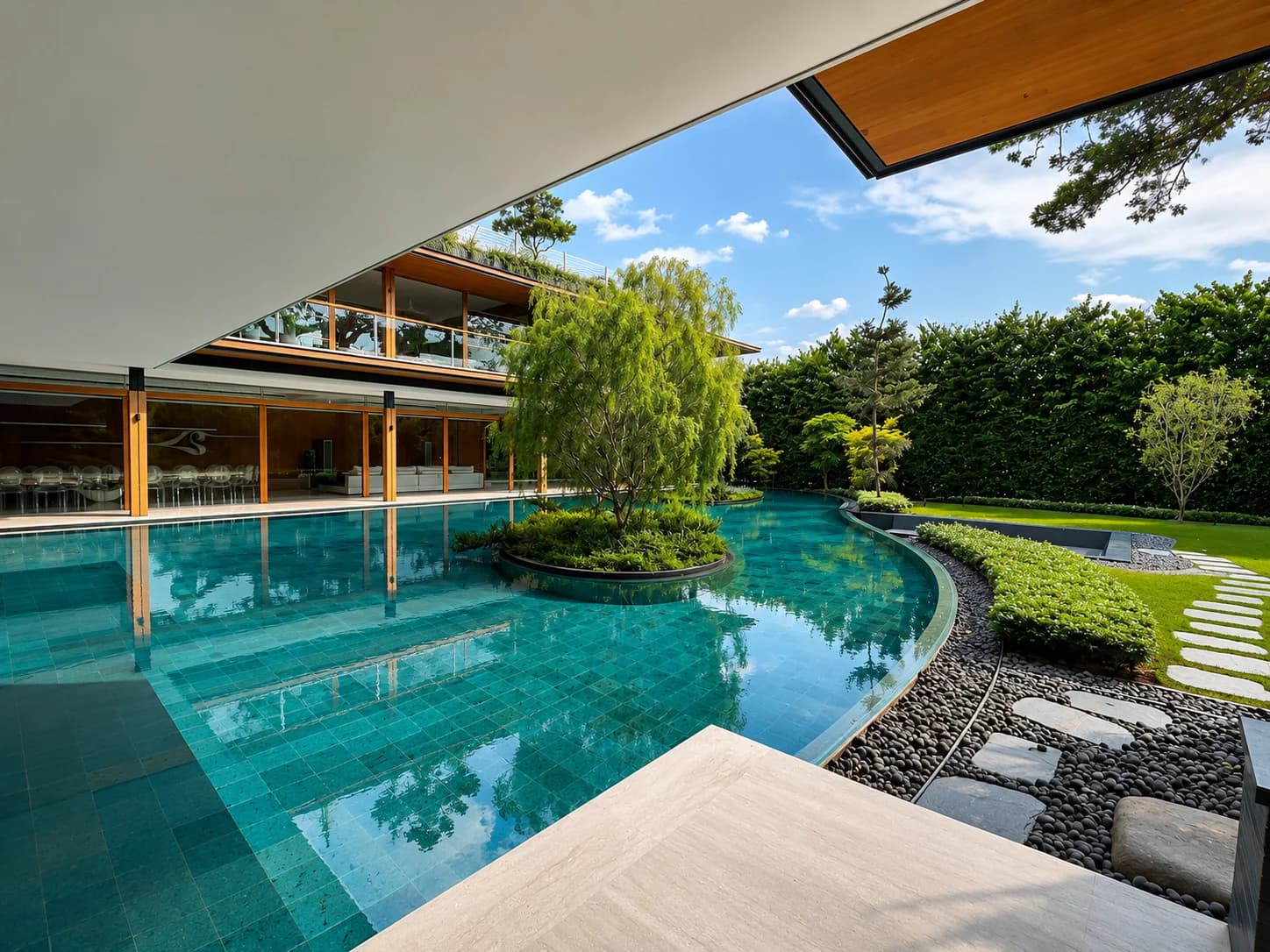 House off Woollerton Park acrylic pool panel