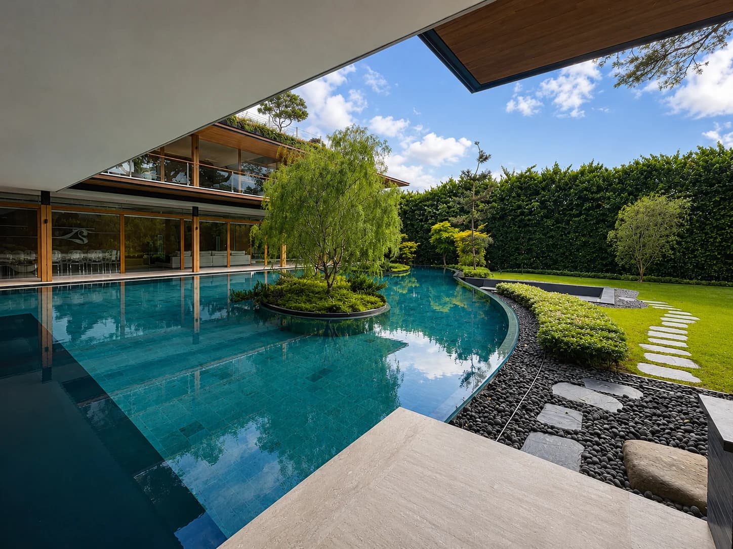 House off Woollerton Park acrylic pool panel