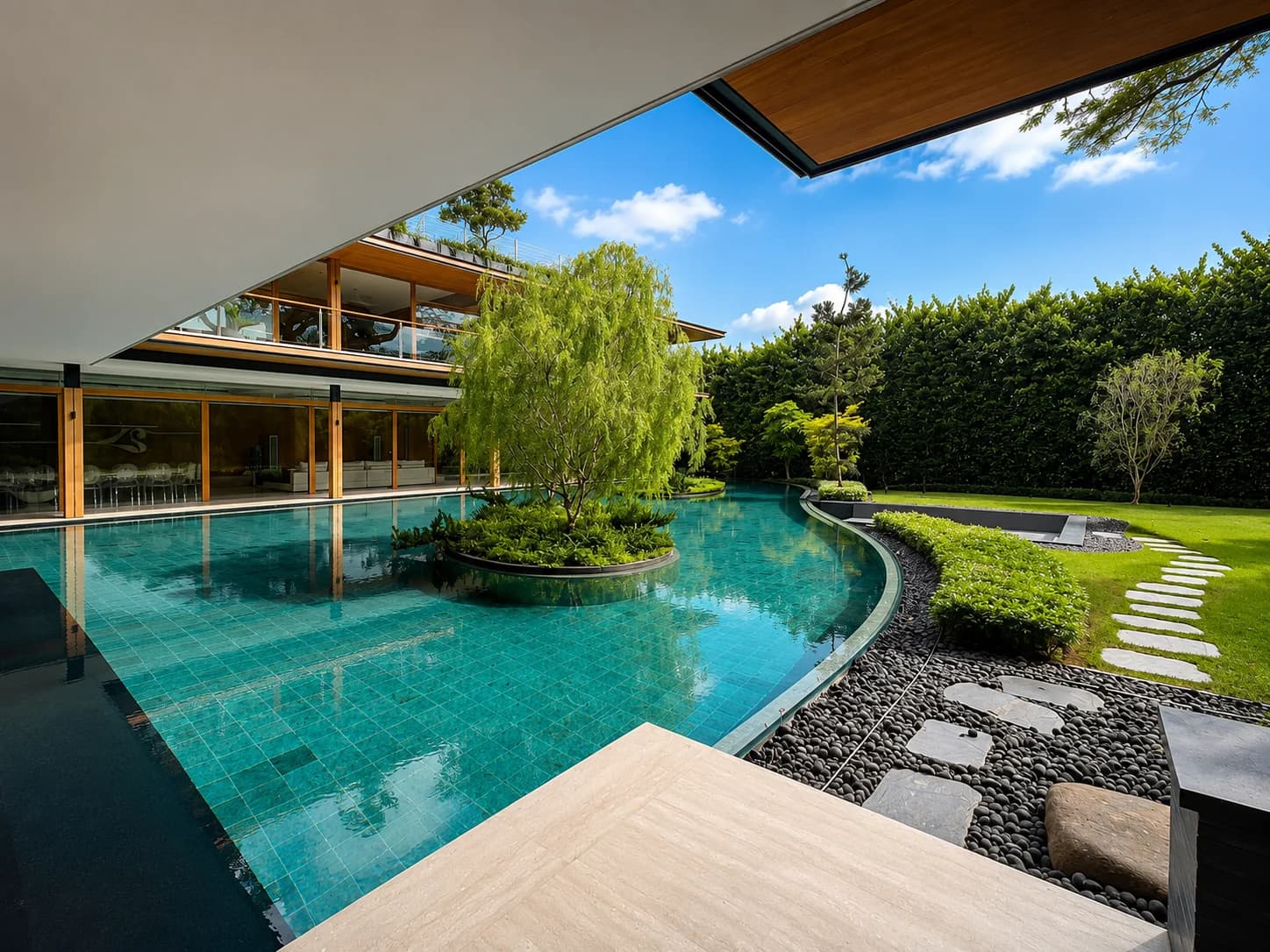 House off Woollerton Park acrylic pool panel