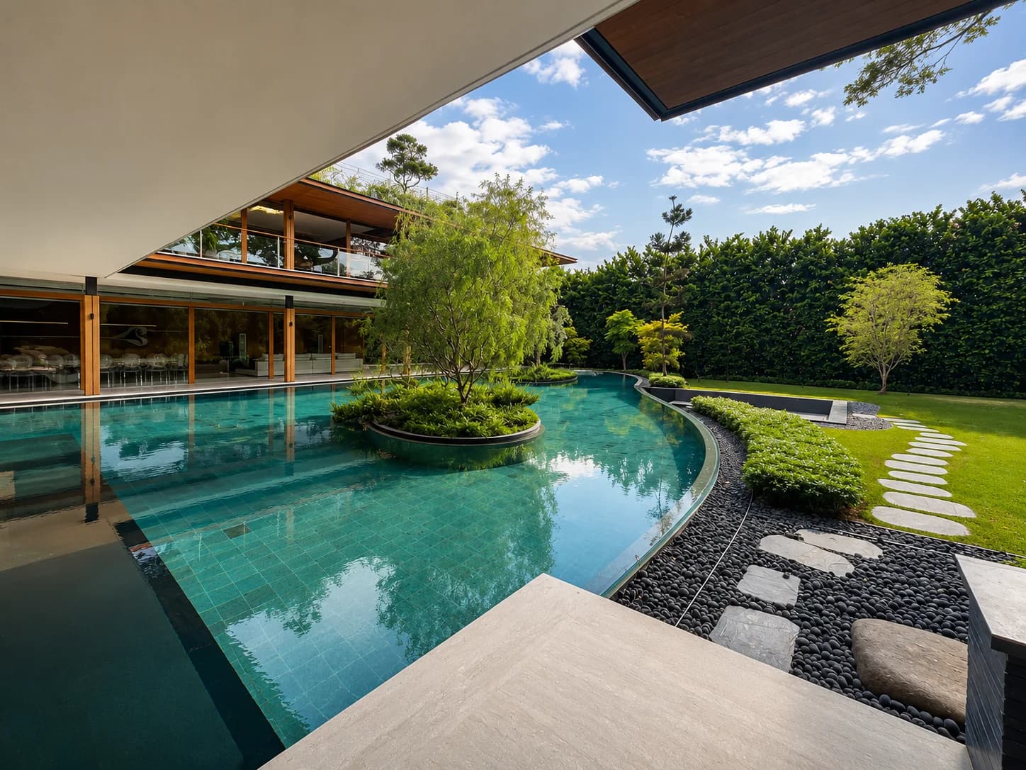 House off Woollerton Park acrylic pool panel