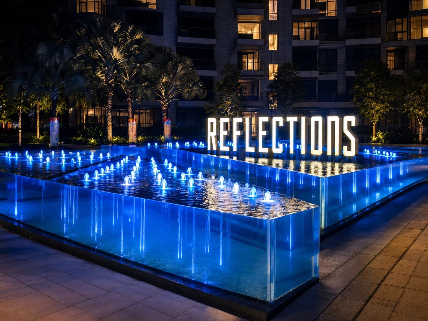 Reflections at Keppel Bay acrylic water feature