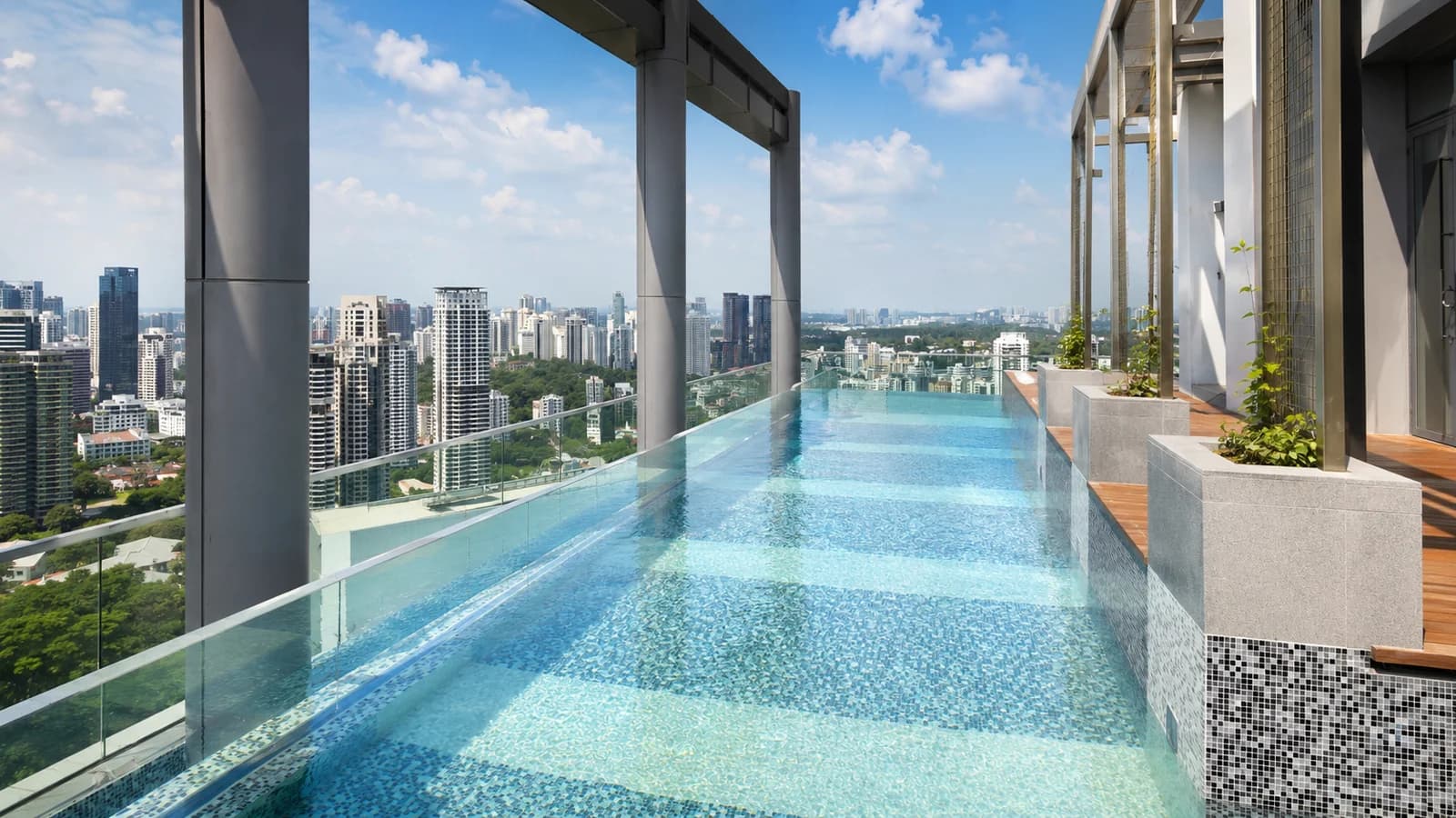 Royal Square acrylic pool panel