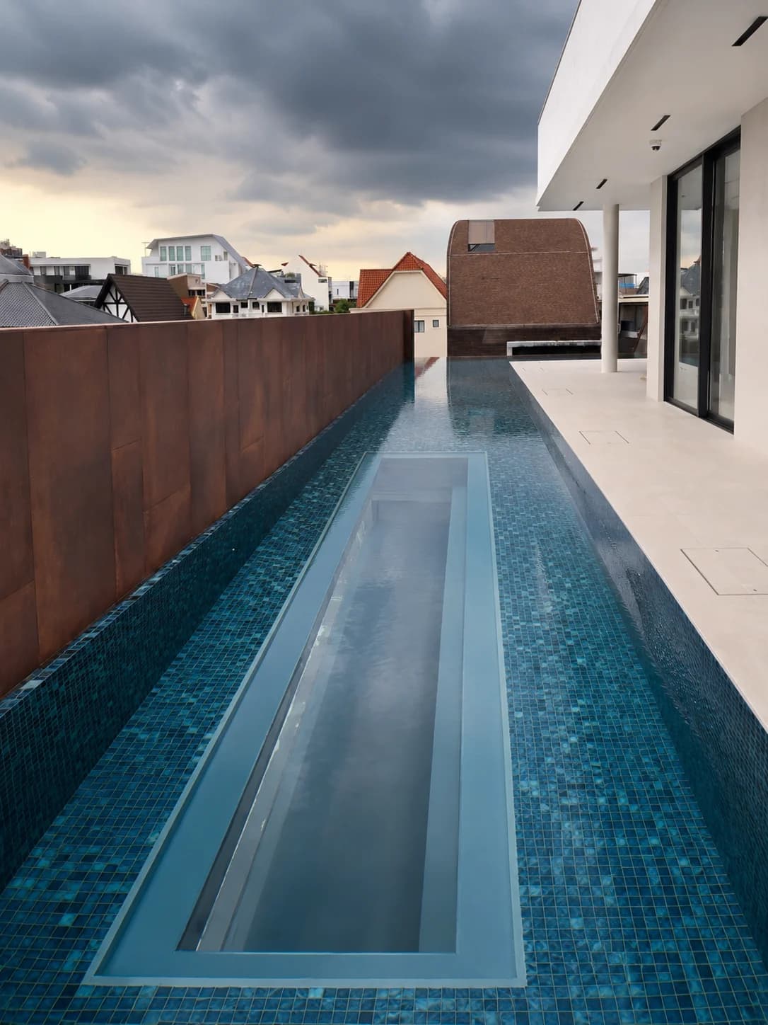 House off Sennett Road acrylic pool panel
