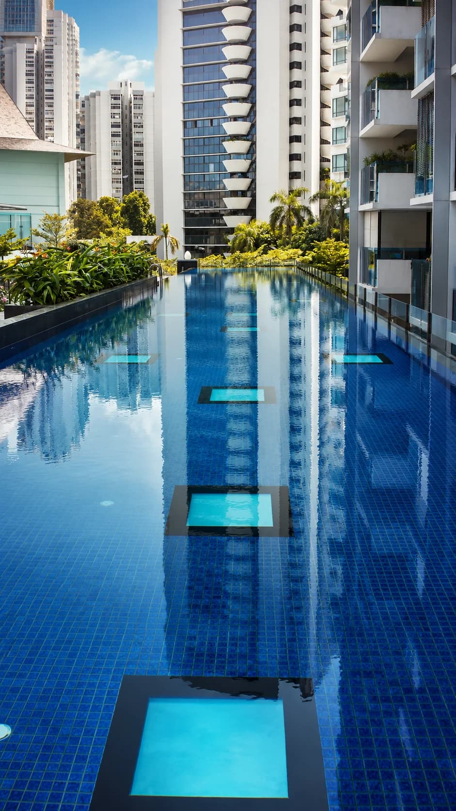 Amber Residences acrylic pool panel