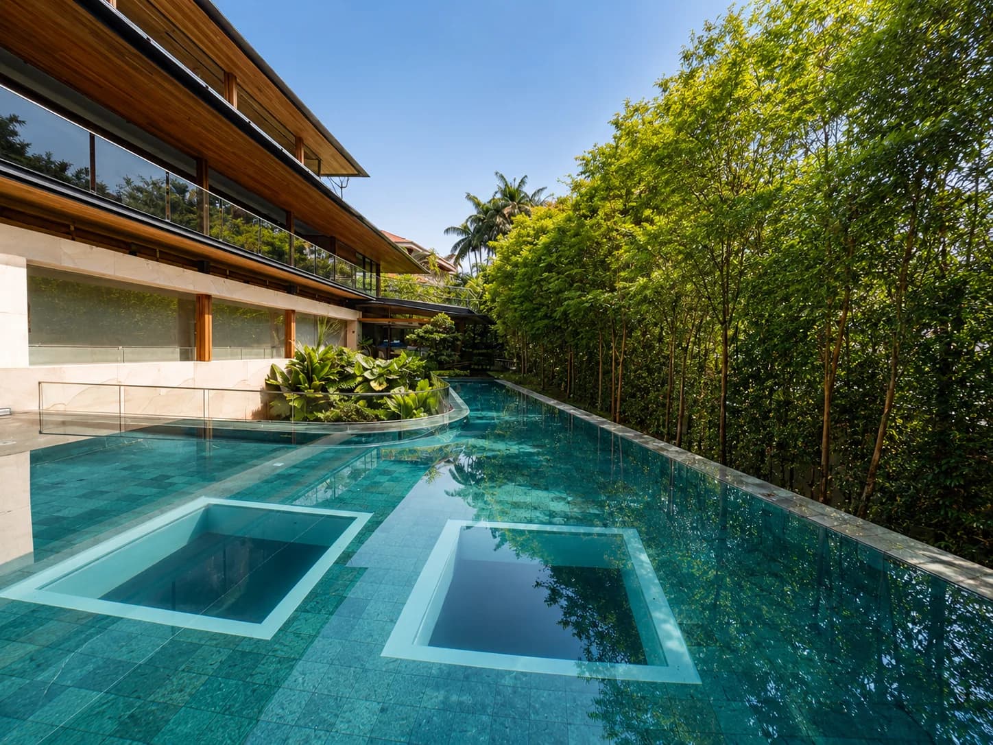 House off Cluny Road acrylic pool panel