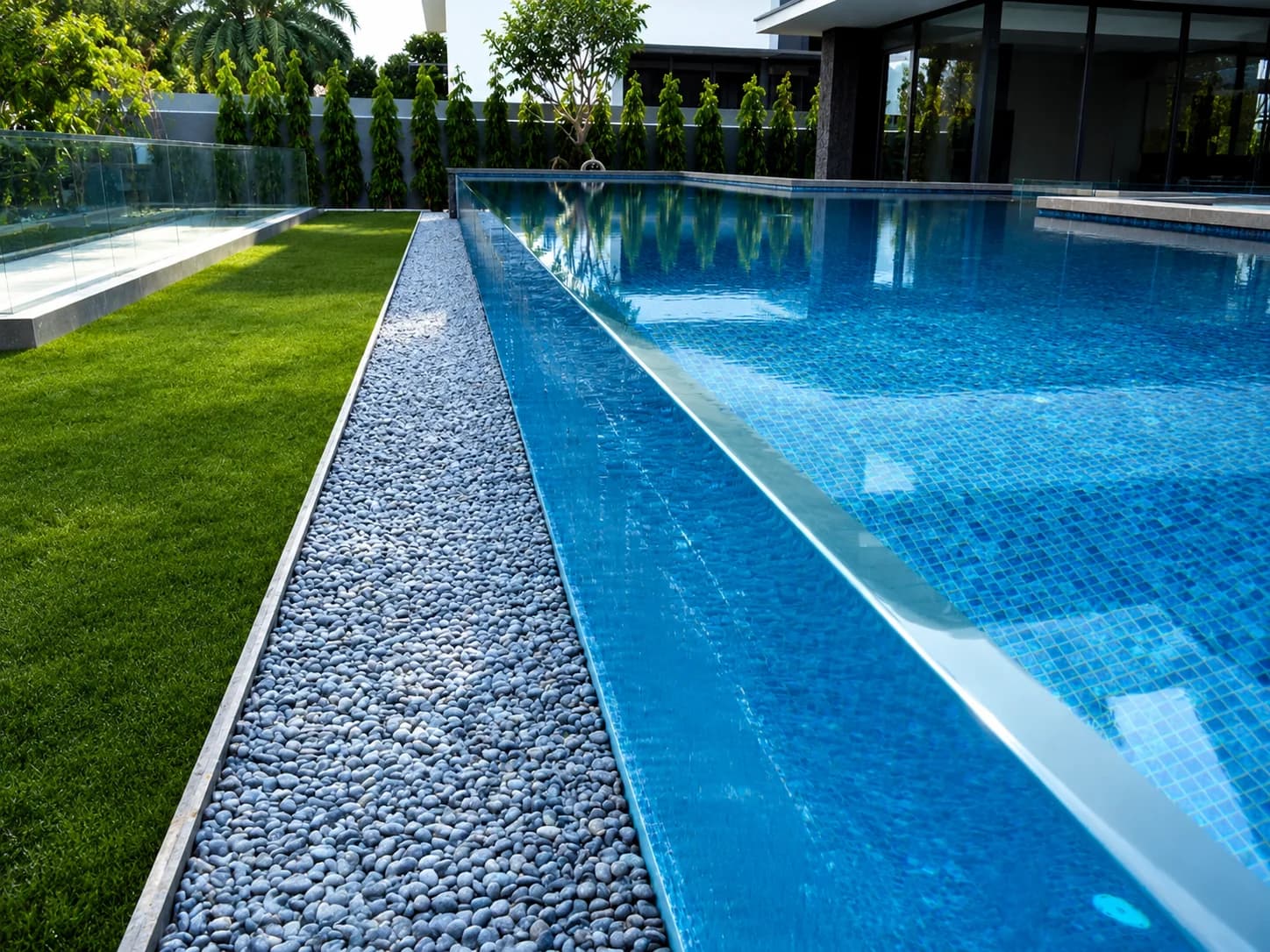 House off Sundridge Park Road acrylic pool panel