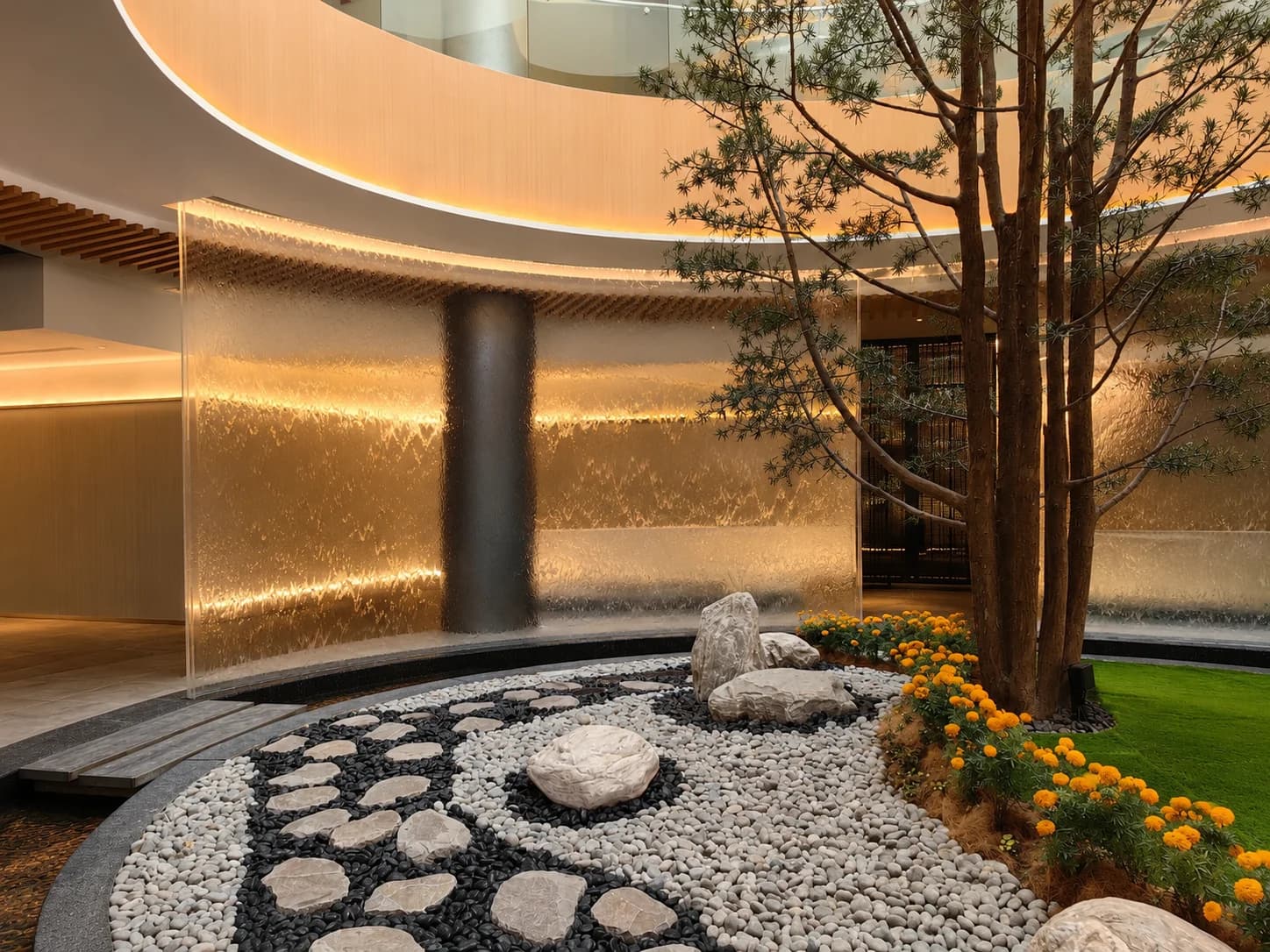 Acrylic water feature panel fabrication — Antara Genting Showflat