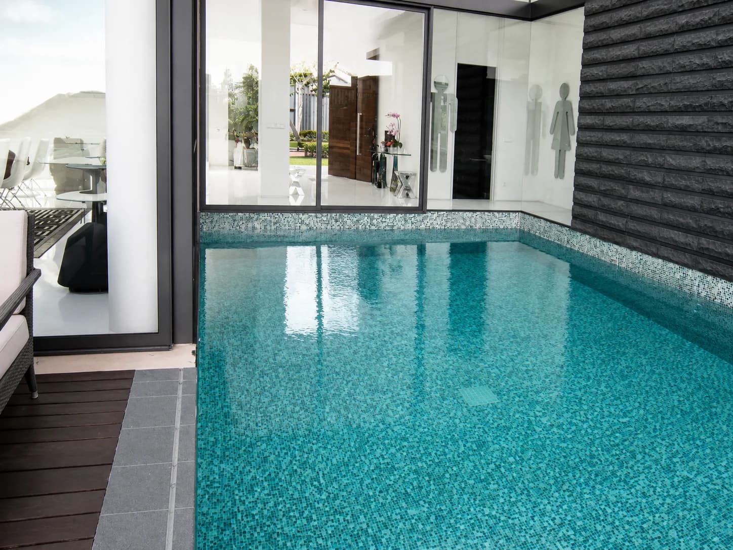 House off Treasure Island Sentosa acrylic pool panel