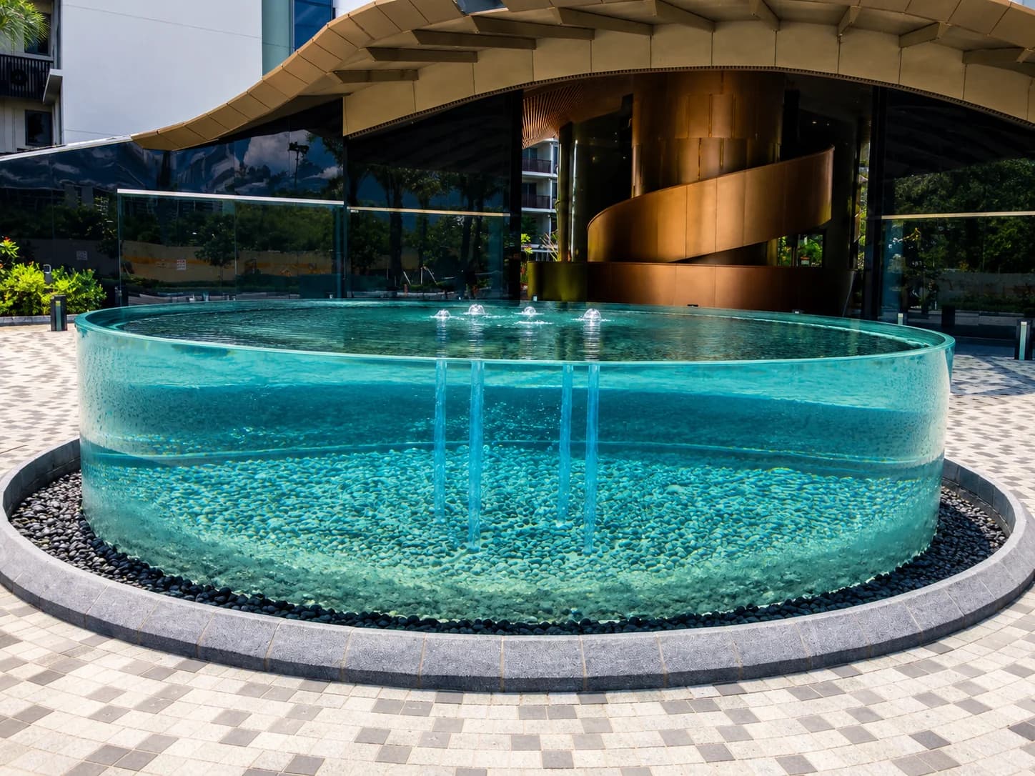 Outdoor acrylic water feature panel — Lakeville