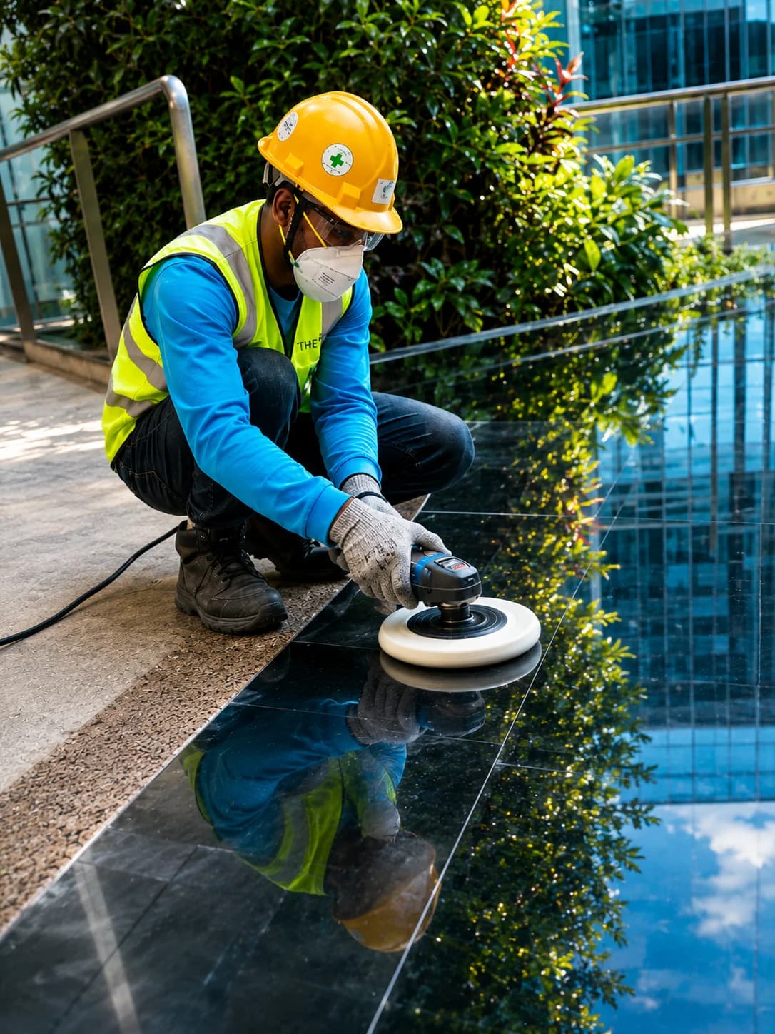 Poolside acrylic panel maintenance